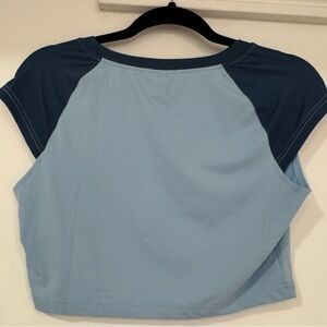 Blue Raglan Sleeve Women's Top